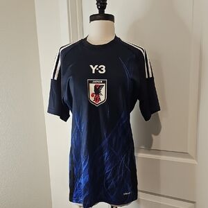 Y-3 Navy and White Japan Graphic Soccer Tee
